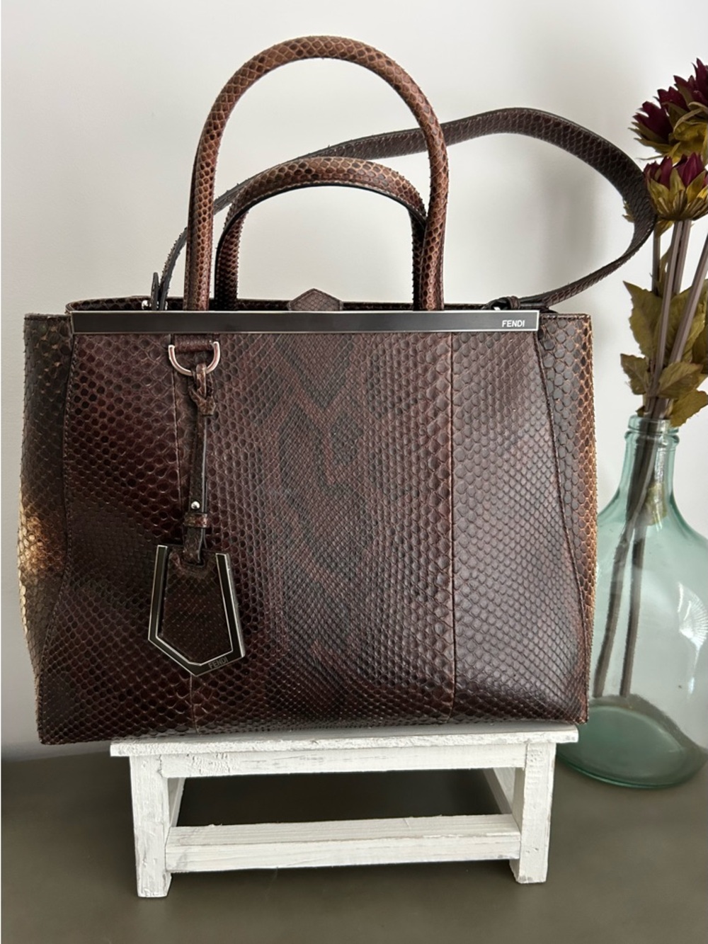 Fendi 2Jours Exotic Python Tote